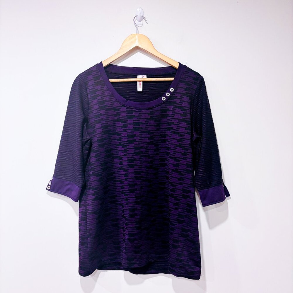 GRENIER Mauve and black knit top | Casual everyday | Large‎